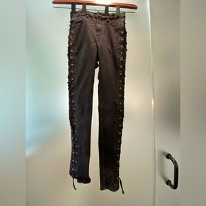 Divided Black Lace-Up Skinny Jeans